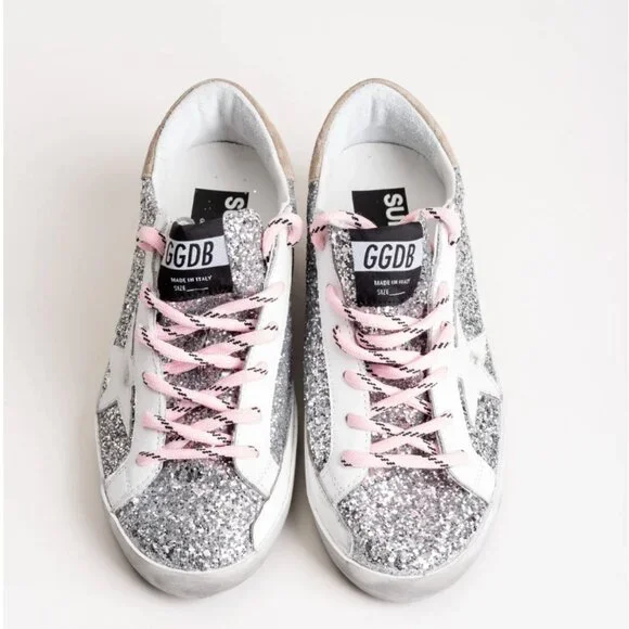 golden goose superstar sneaker SIZE 38 EU - silver glitter - Picture 3 of 16